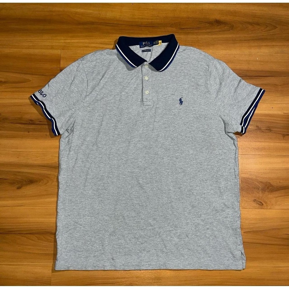 Mens Polo Ralph Lauren Custom Slim Fit Gray Casual Shirt